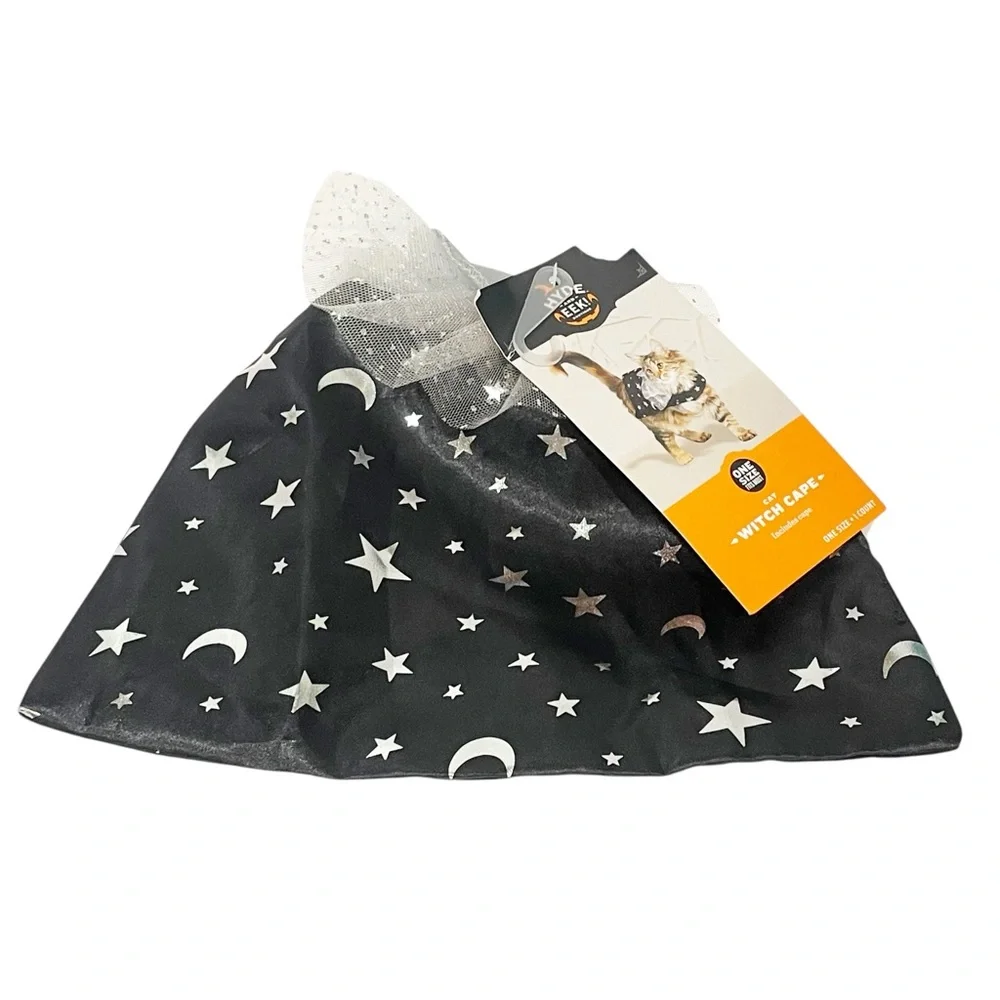 Hyde & Eek WITCH CAPE Halloween Costume‎ One Size Stars Moon Fringe NEW
